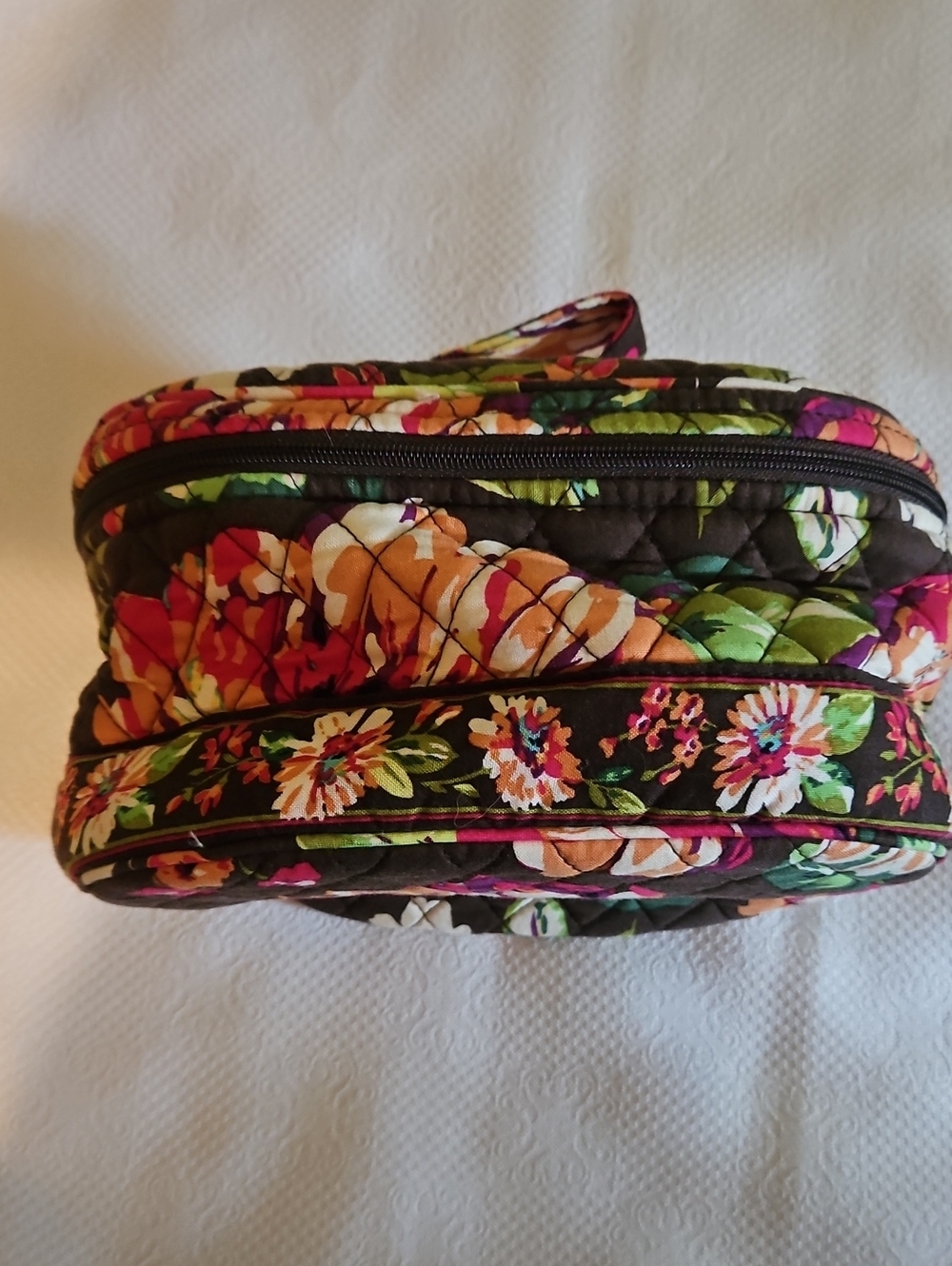 Vera Bradley Quilted Floral Cosmetic Bag - Black Multicolor